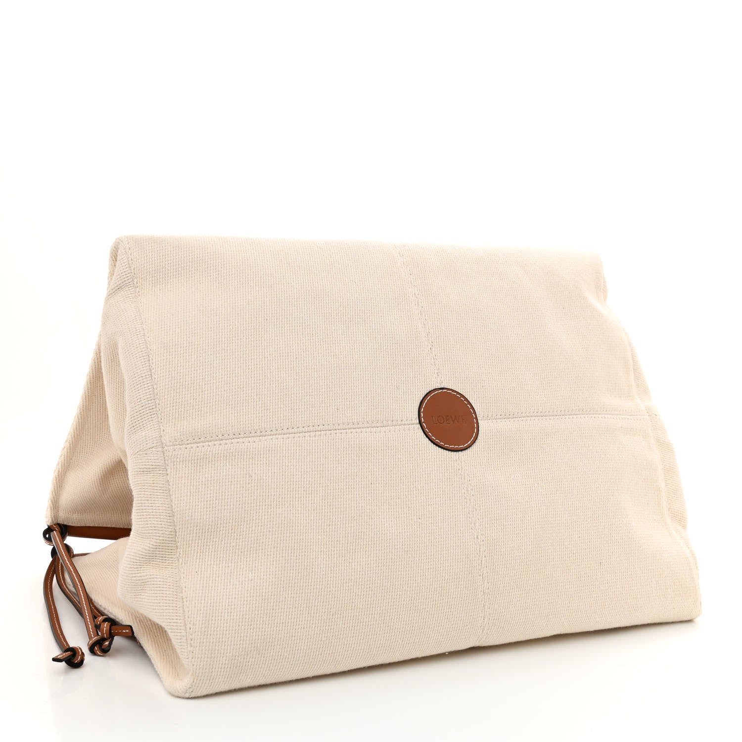 Loewe Canvas Calfskin Cushion Tote Beige 4 of 8