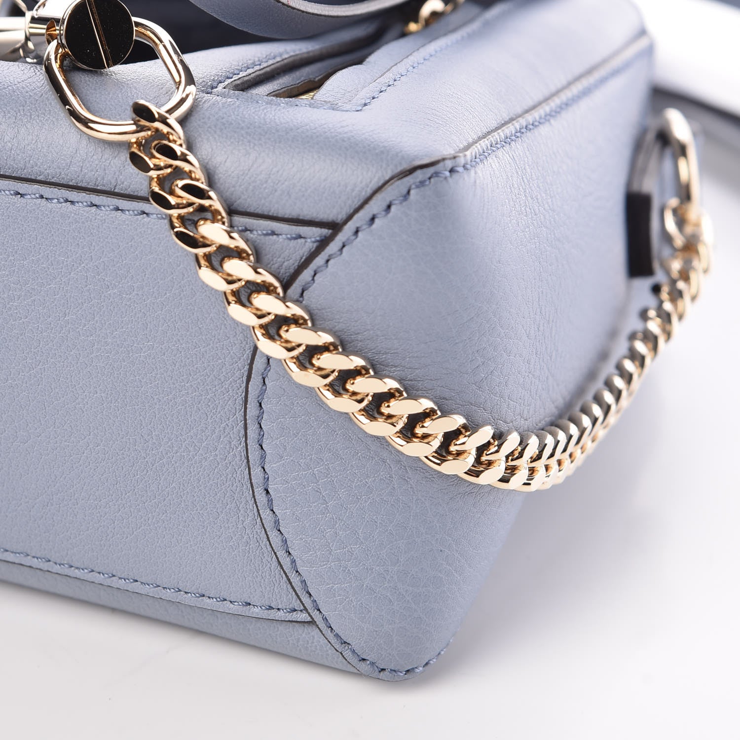 Chloe Calfskin Mini Faye Day Shoulder Bag Washed Blue 10 of 10