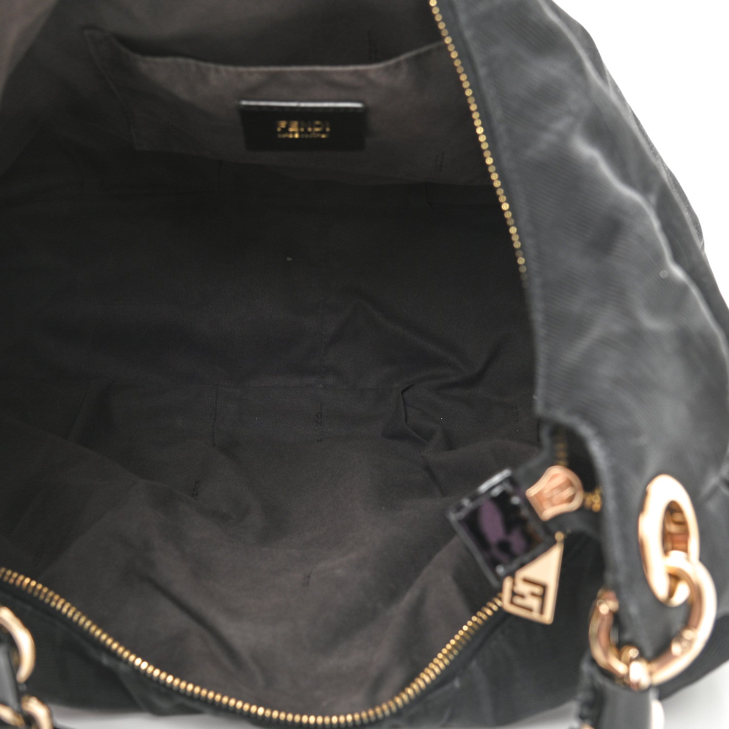 Fendi Zucca Enamel Mia Hobo Black 4 of 9