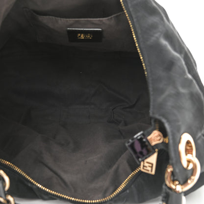 Fendi Zucca Enamel Mia Hobo Black 4 of 9