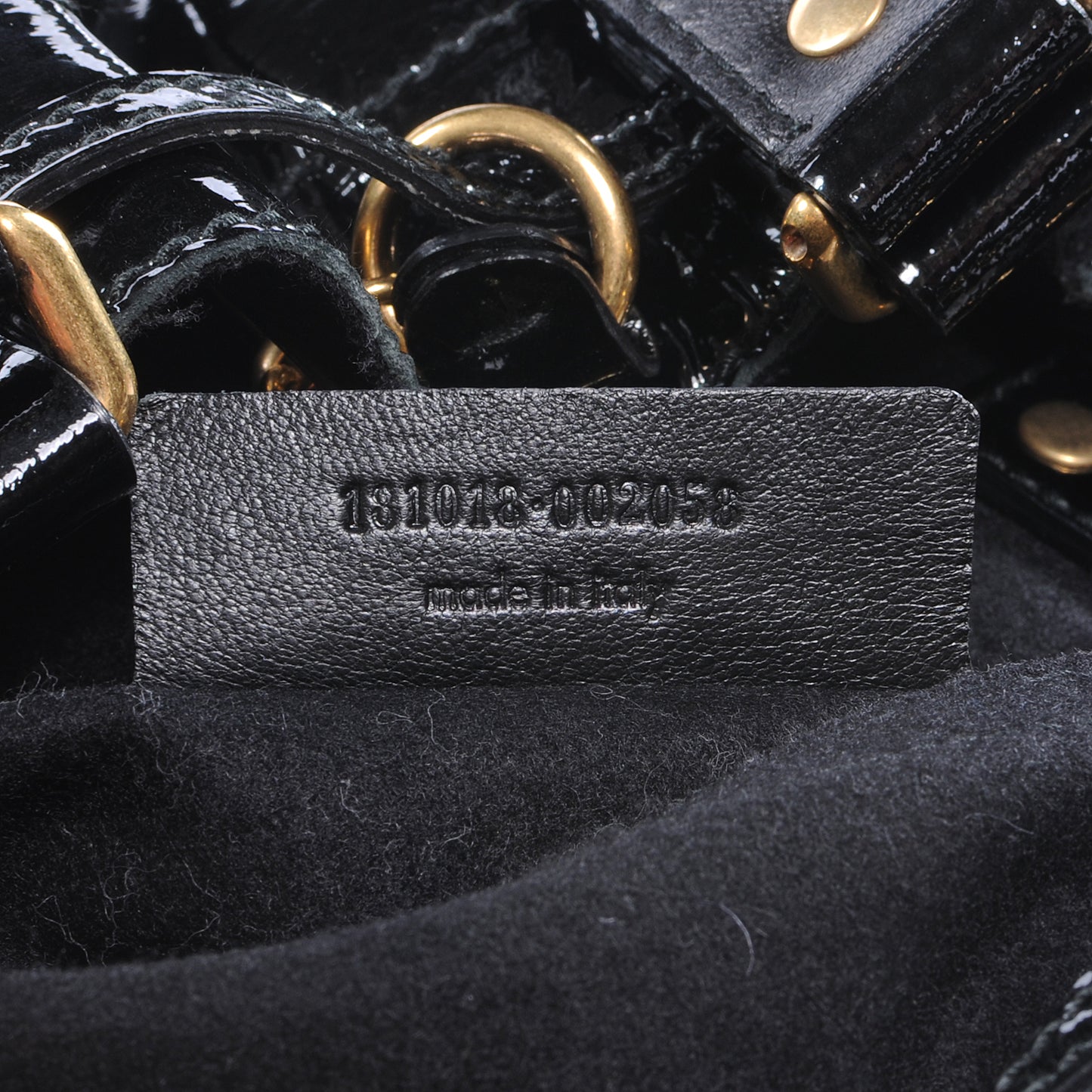 Patent Croc Overseas Tote Black