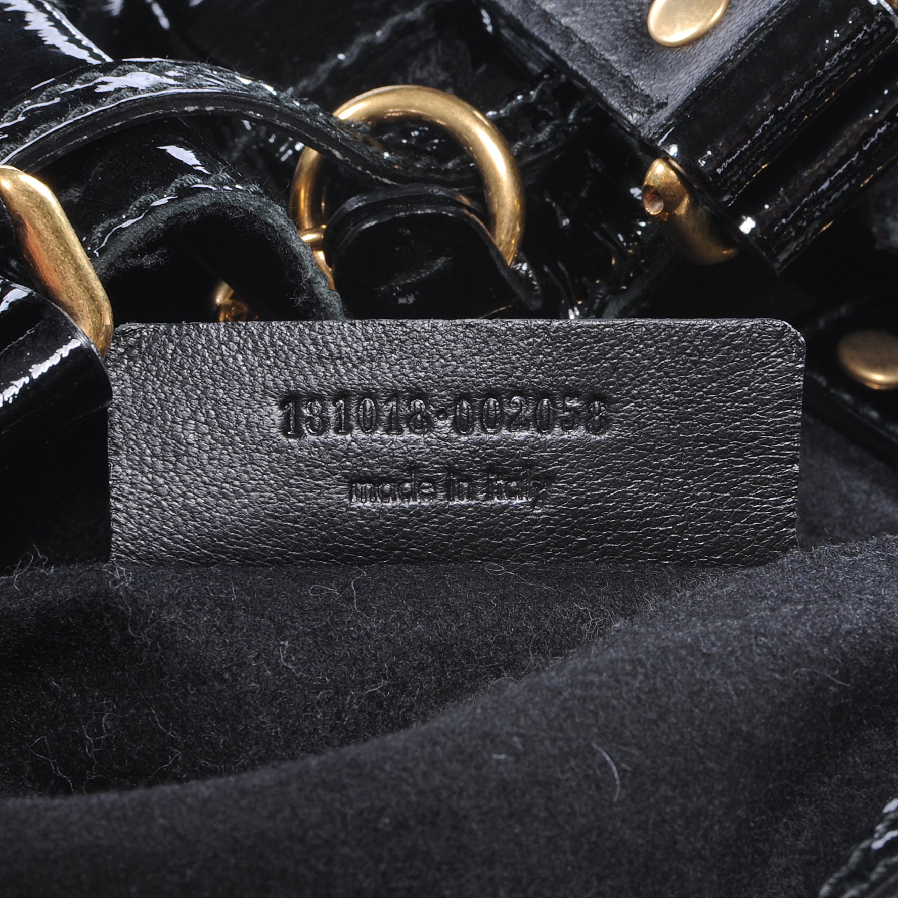 Saint Laurent Patent Croc Overseas Tote Black 6 of 7