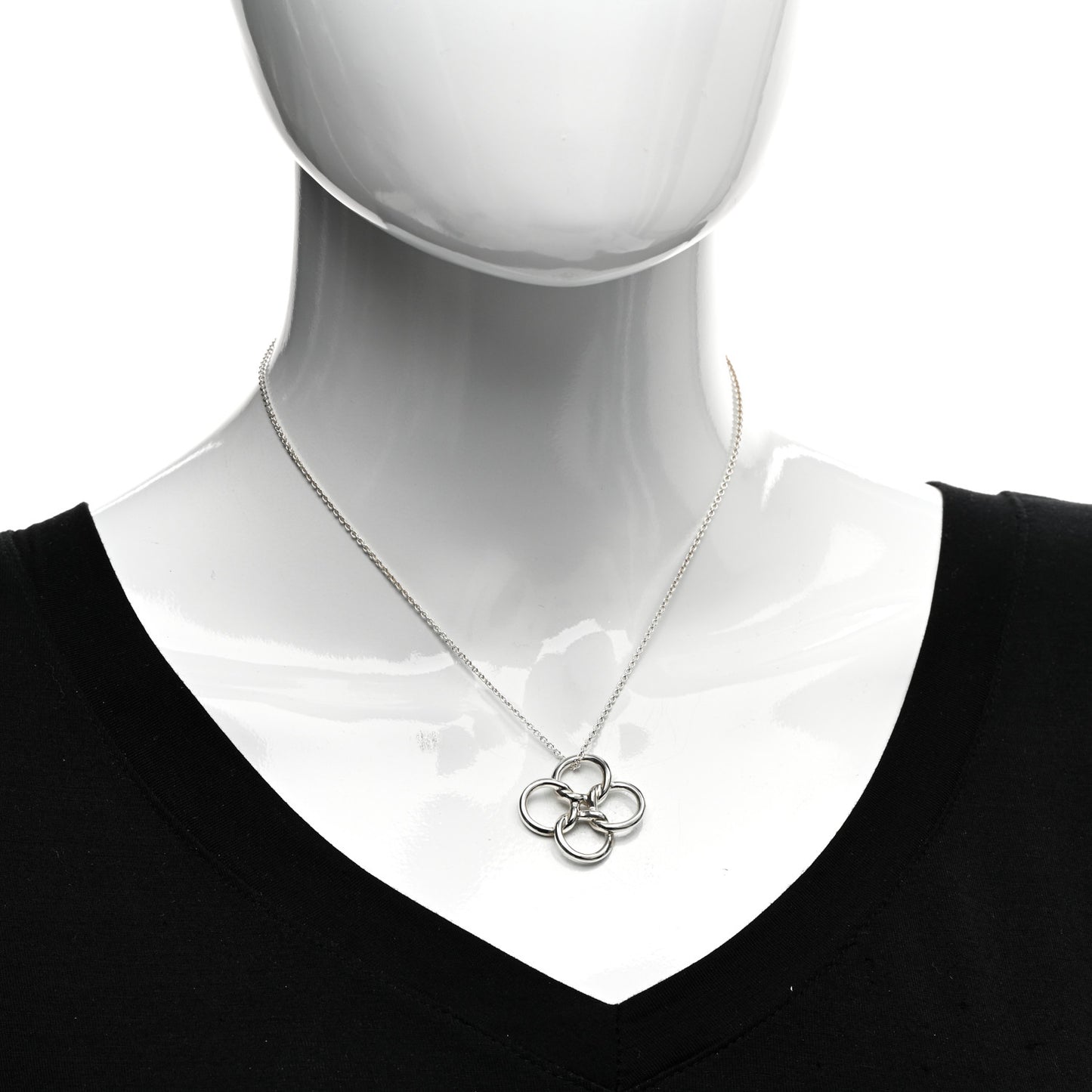 Sterling Silver Elsa Peretti Quadrifoglio Pendant Necklace