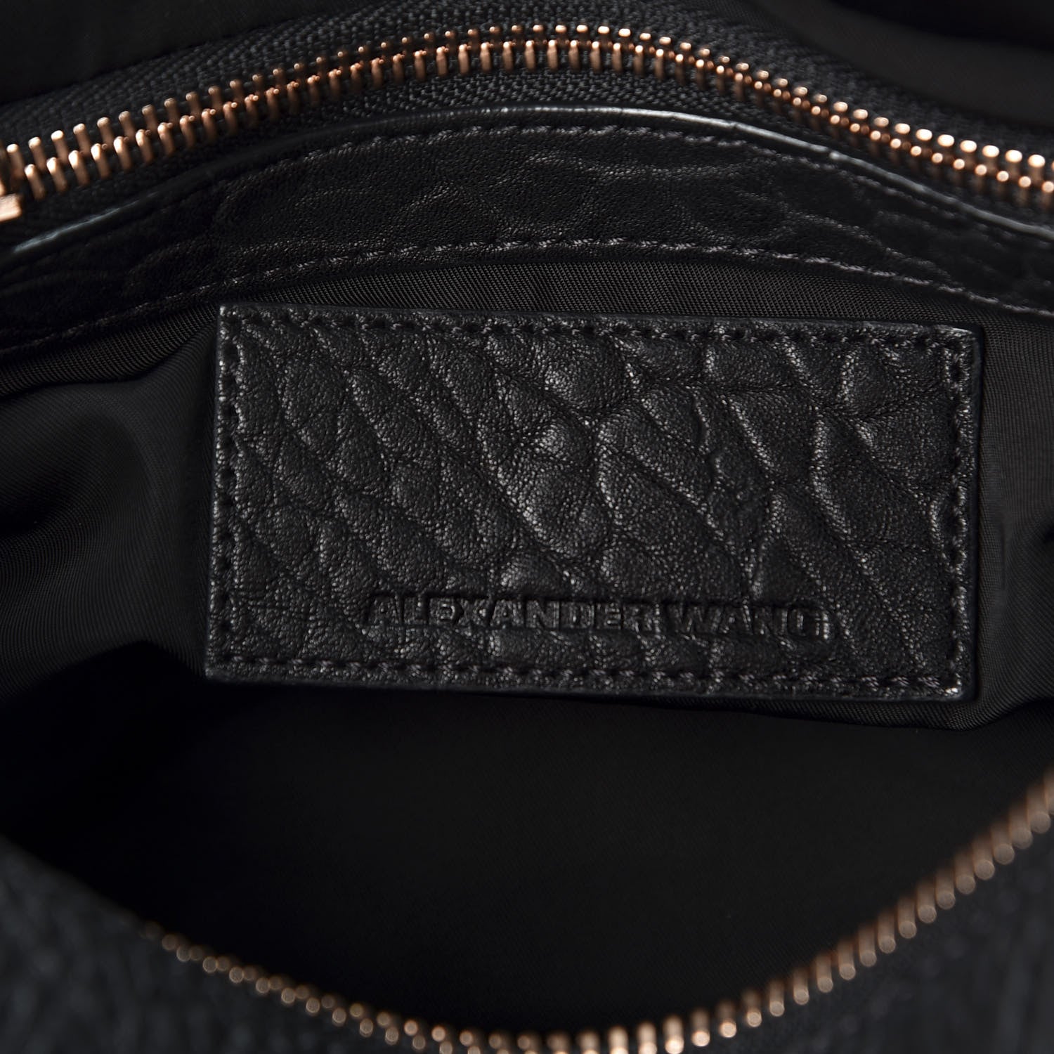 Alexander Wang Pebbled Lambskin Rocco Black Rose Gold Hardware 7 of 9