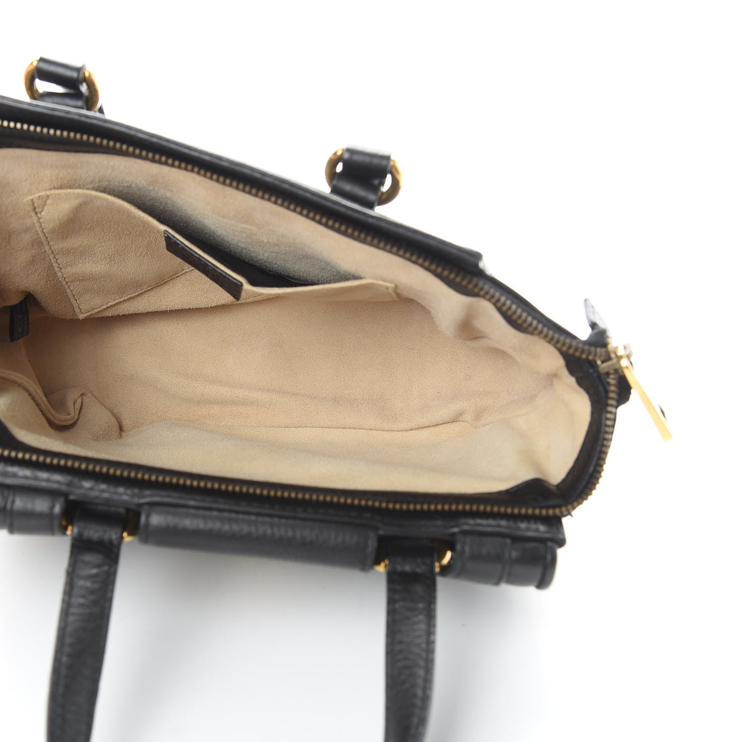 Gucci Pebbled Calfskin Small 1973 Top Handle Satchel Black 5 of 15