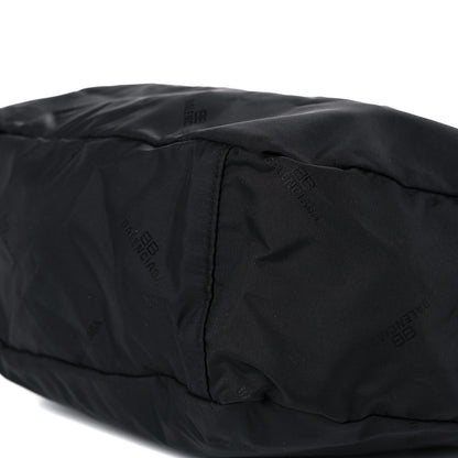 Balenciaga Recycled Sport Nylon Logo Embroidered Large Wheel Sling Bag Black White 10 of 11