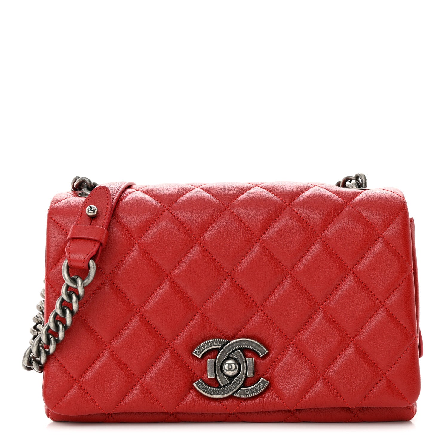 Chanel Goatskin Quilted Medium City Rock Flap Red 1 of 10