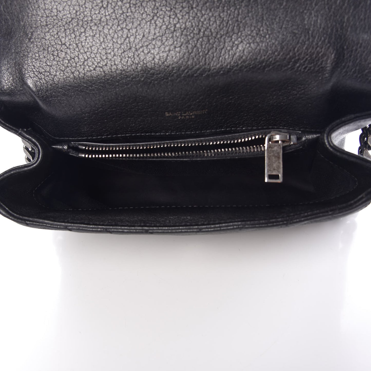 Sheepskin Matelasse Chevron Monogram Medium College Bag Black