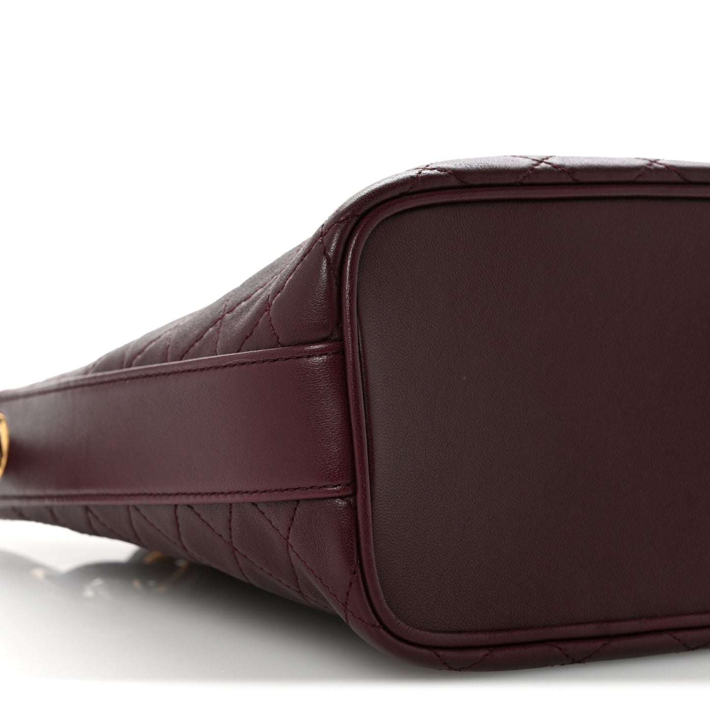 Lambskin Carre Quilted Cassandre Small Bucket Bag Hot Wine