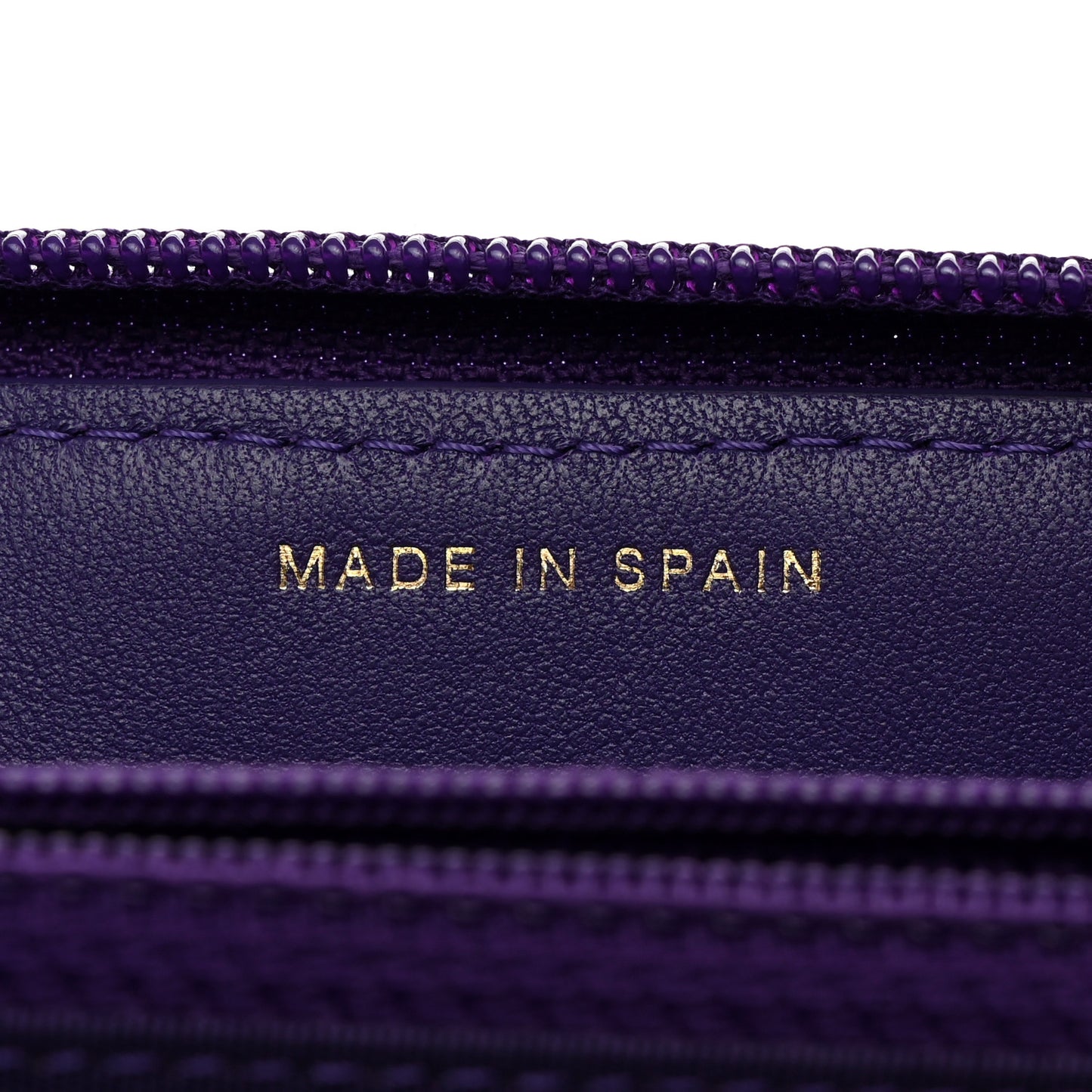 Lambskin Quilted Boy Zip Around Wallet Purple