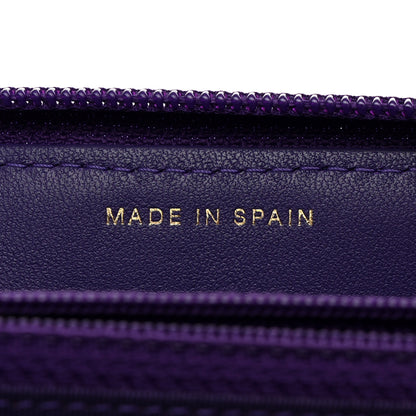 Chanel Lambskin Quilted Boy Zip Around Wallet Purple 7 of 8