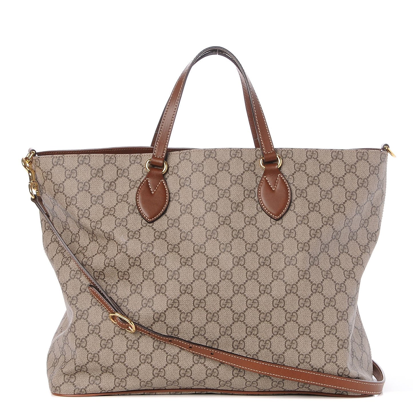 Soft GG Supreme Monogram Medium Crossbody Tote Beige Cuir