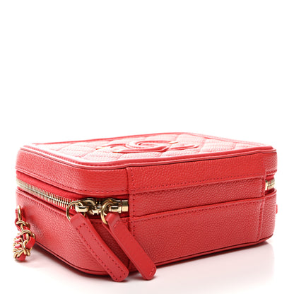 Chanel Caviar Quilted Small CC Filigree Vanity Case Coral 5 of 11