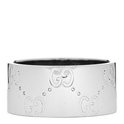 Gucci 18K White Gold Wide Icon Ring 54 6.75 3 of 6