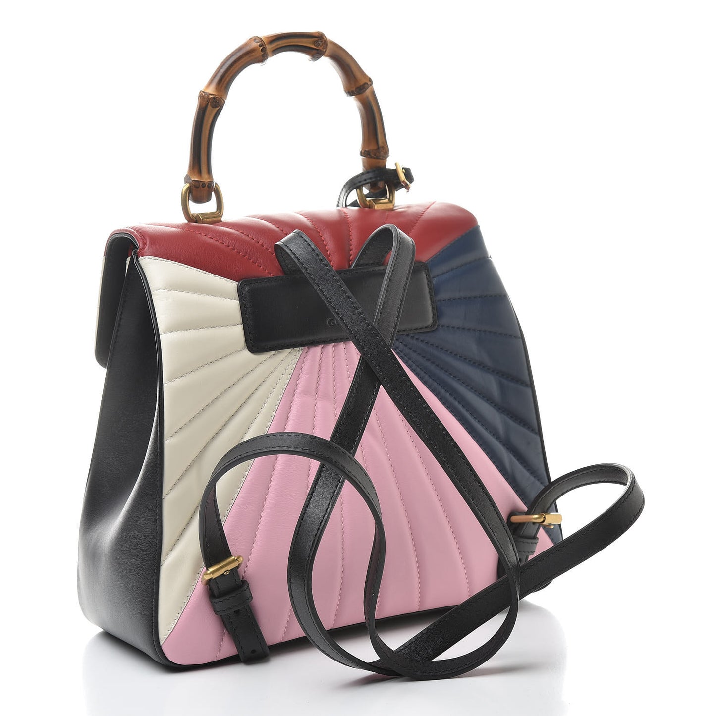 Calfskin Bamboo Trapuntata Queen Margaret Backpack Blue Agata Hibiscus Red Mystic White Sugar Pink