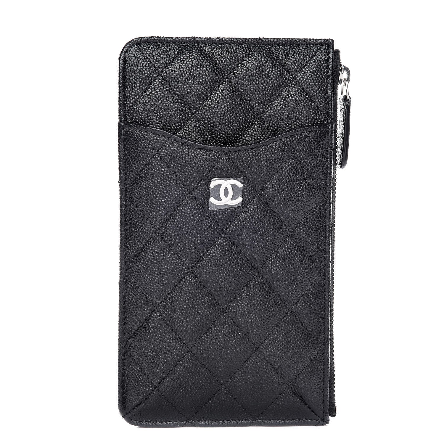 Chanel Caviar Quilted Classic Flat Wallet Pouch Black 1 of 8