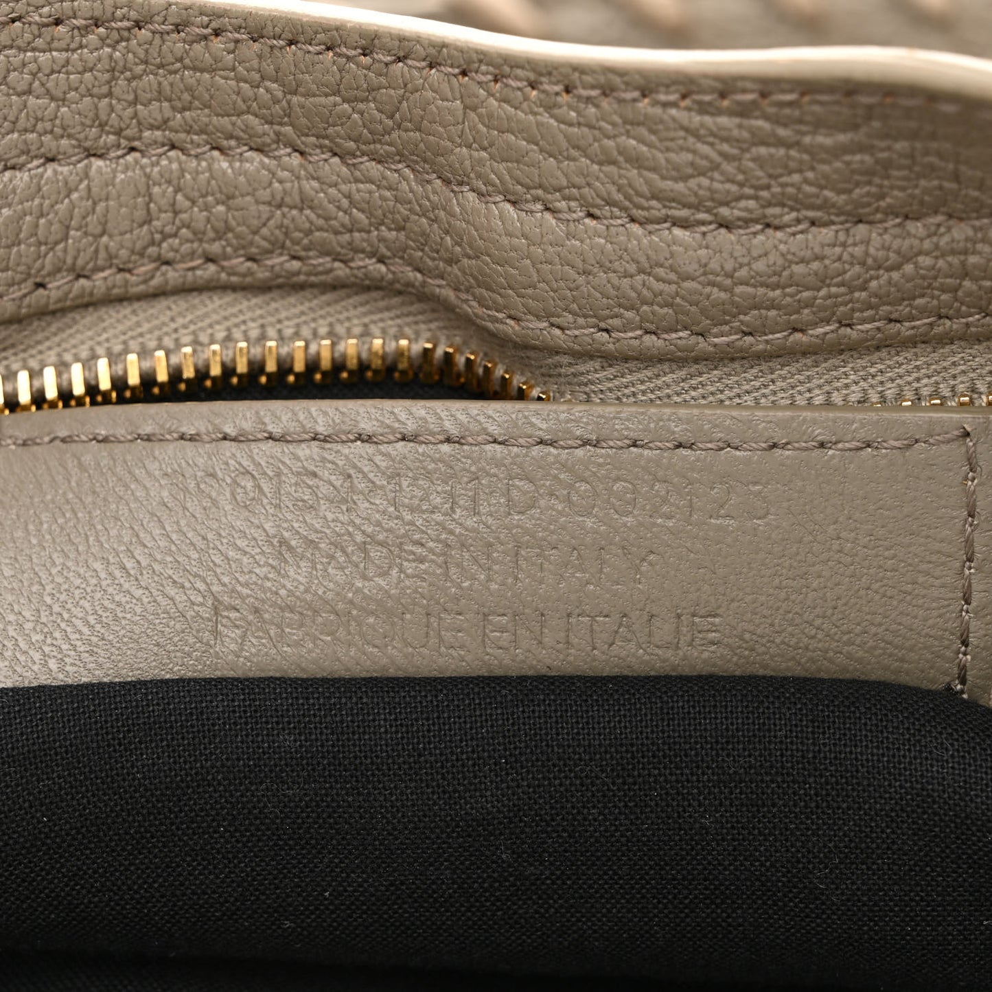 Chevre Gold Metallic Edge Hardware City Gris Taupe