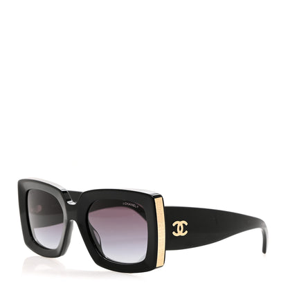 Chanel Acetate Rectangle Sunglasses 5435-A Black 1 of 8