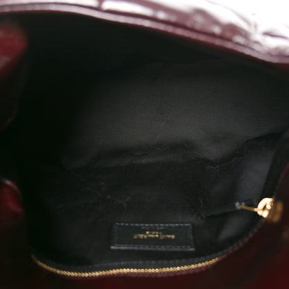 Saint Laurent Patent Quilted Small Loulou Puffer Monogram Chain Satchel Barolo Red 5 of 10