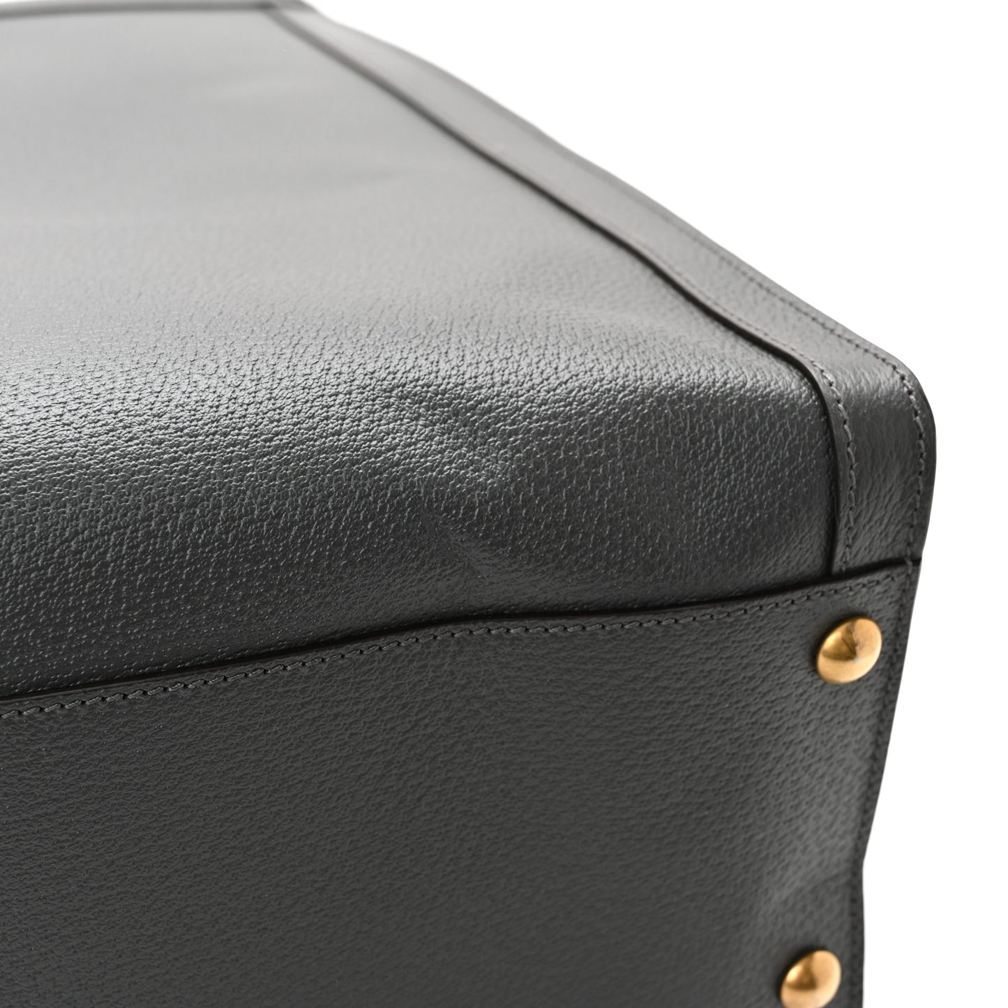 Textured Dollar Calfskin Web Studded Maxi Diana Tote Bag Graphite Grey