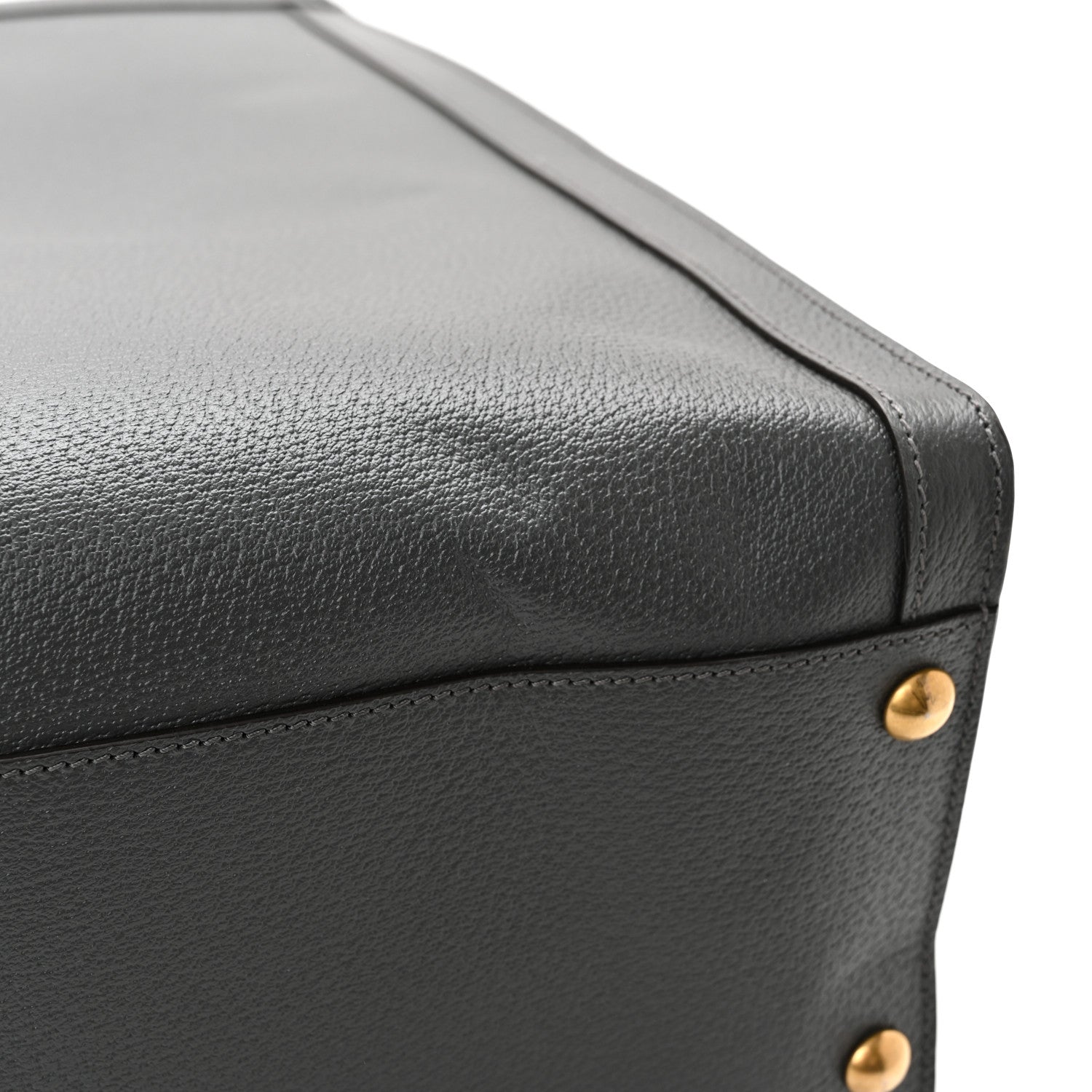 Gucci Textured Dollar Calfskin Web Studded Maxi Diana Tote Bag Graphite Grey 11 of 11