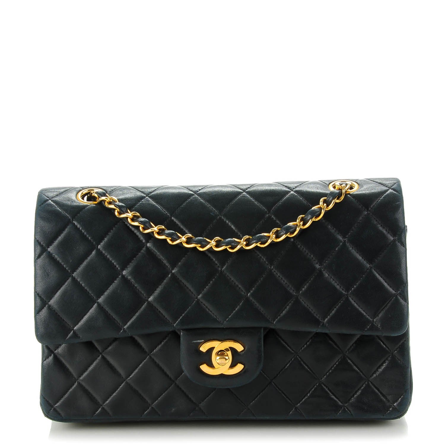 Chanel Lambskin Quilted Medium Double Flap Black 1 of 13