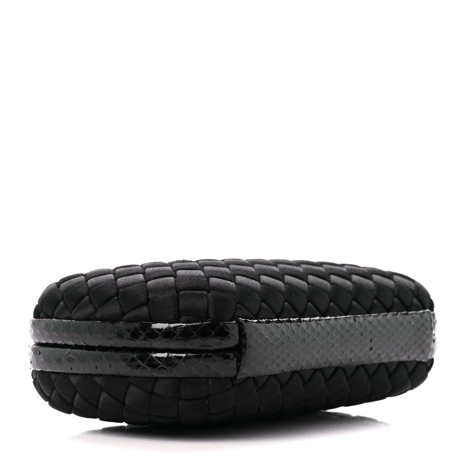 Bottega Veneta Satin Intreccio Impero Ayers Knot Clutch Black 4 of 9