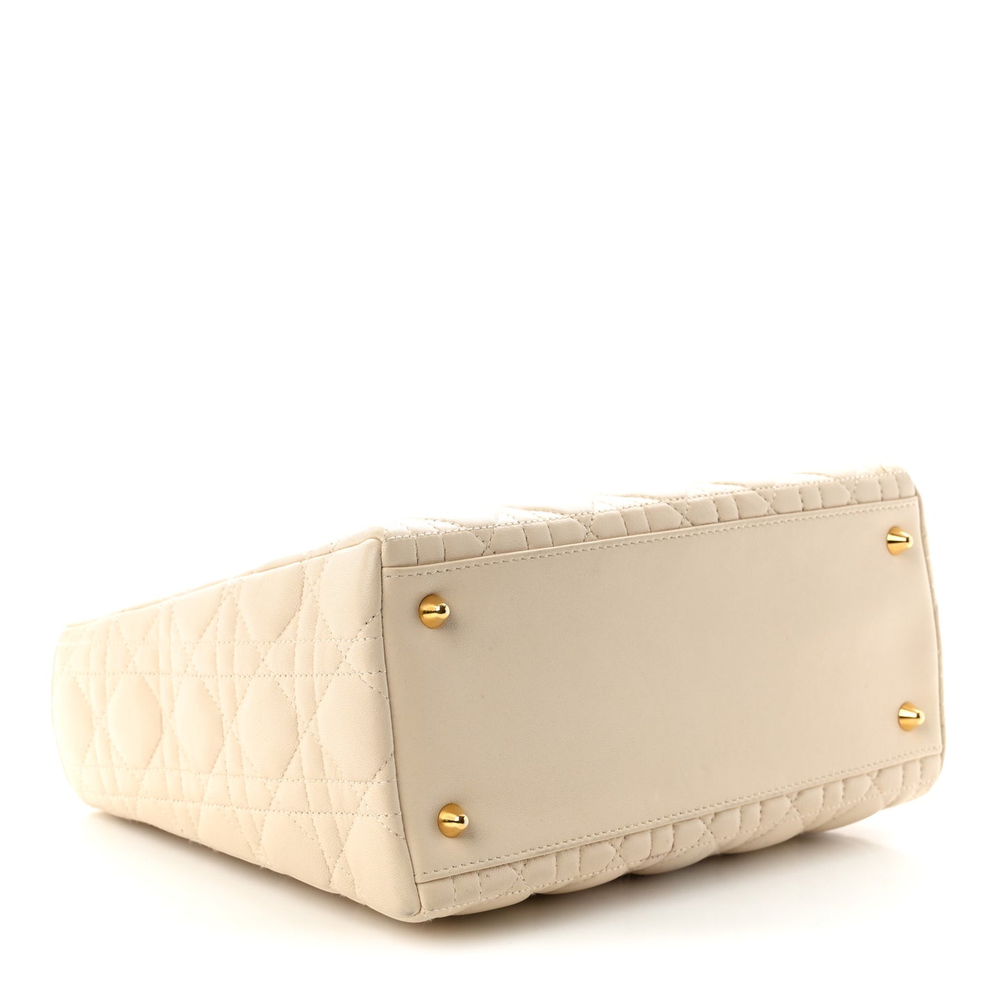Lambskin Cannage Medium Lady Dior White