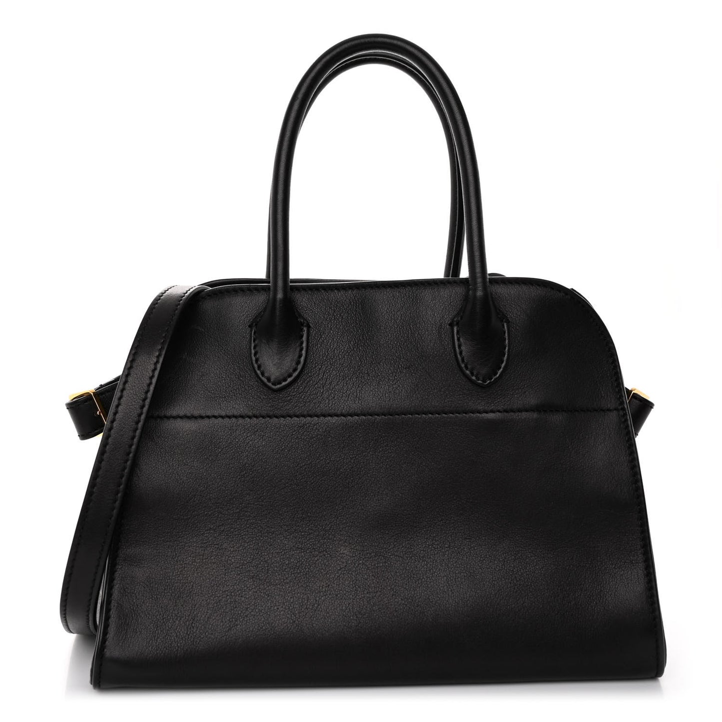 Polished Saddle Calfskin Soft Margaux 10 Bag Black