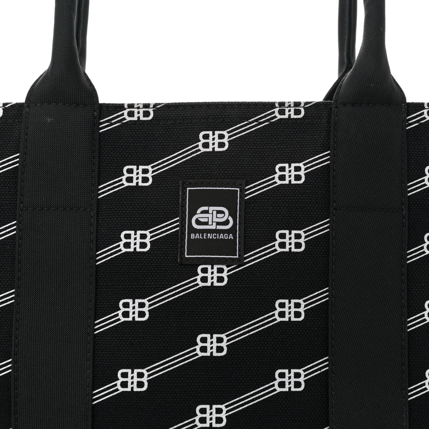 Canvas BB Monogram Sharp Tote Black