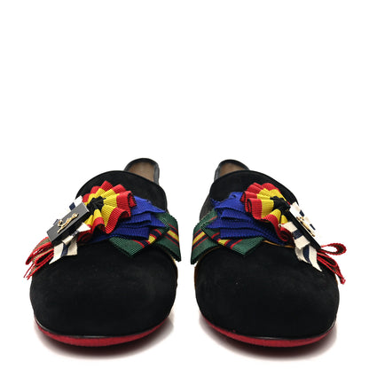 Christian Louboutin Velvet Womens Ascot Girl Loafers 38 Black 2 of 8