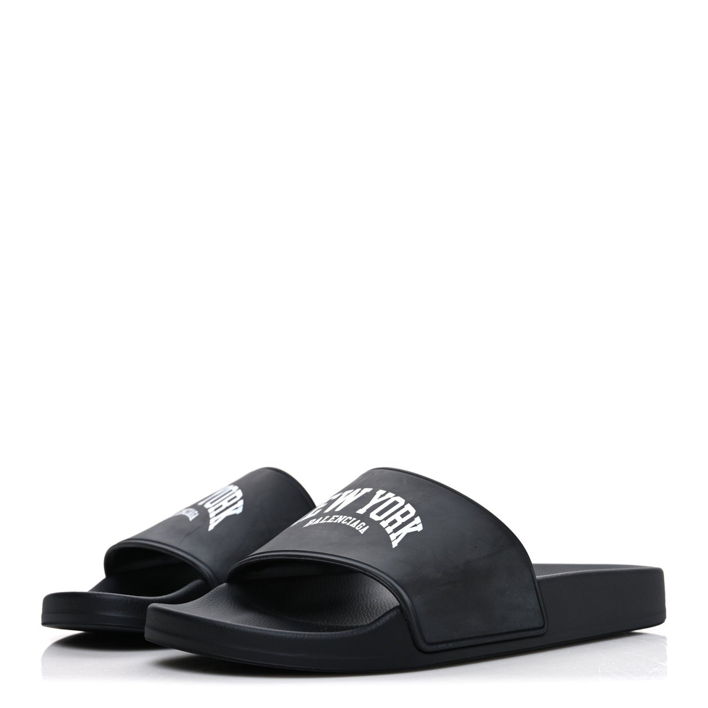 Rubber New York Womens Pool Slide Sandals 39 Black