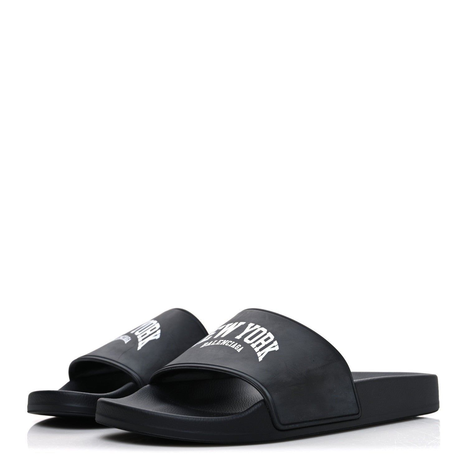 Balenciaga Rubber New York Womens Pool Slide Sandals 39 Black 4 of 10
