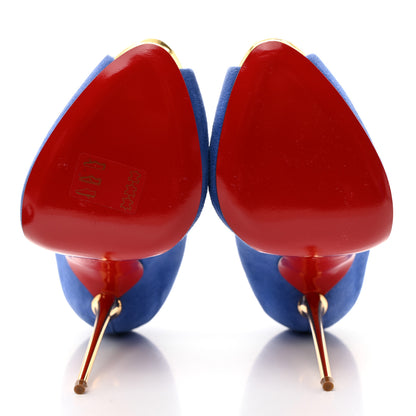 Christian Louboutin Veau Velours Open Lips Pumps 39.5 Azulejo 5 of 7