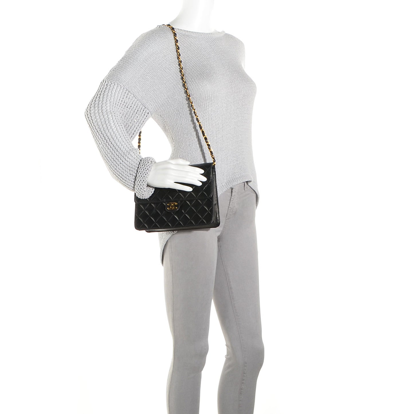 Quilted Lambskin Small Single Flap Black