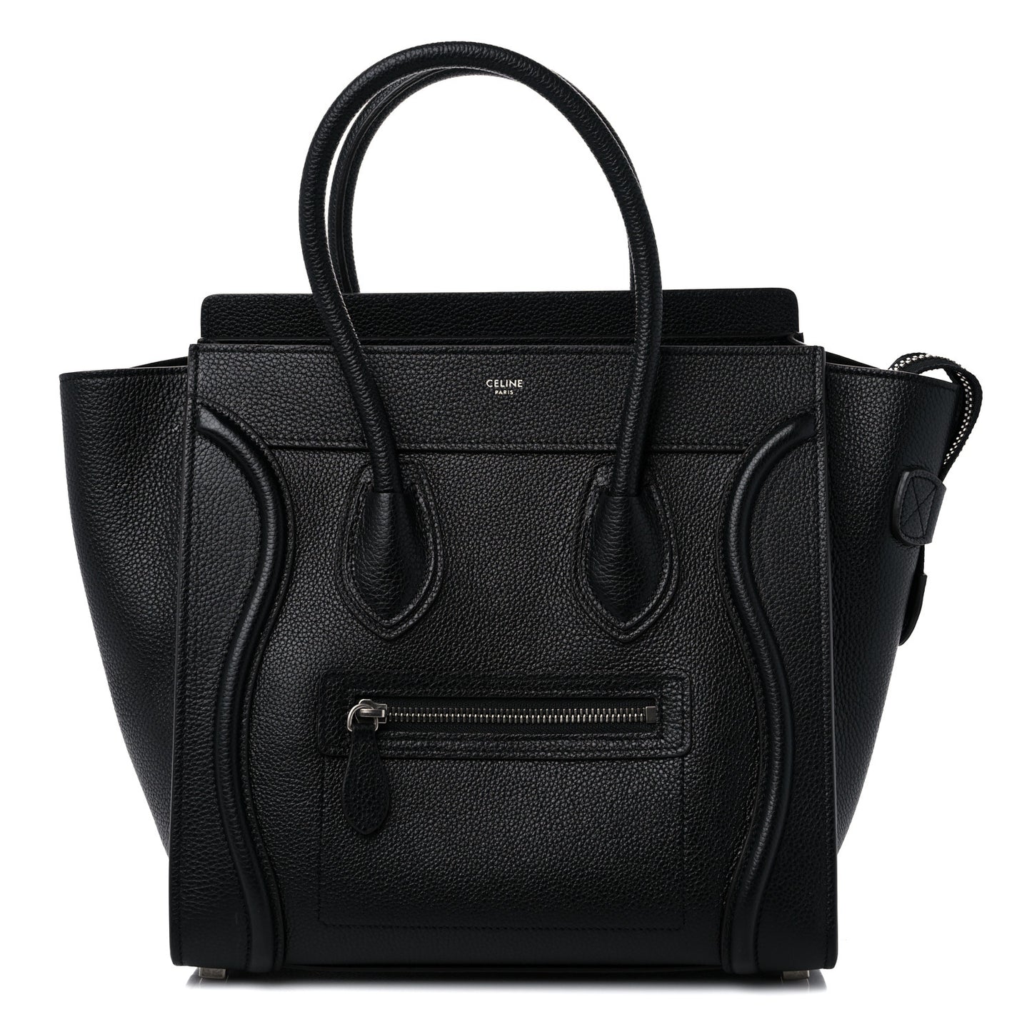 Drummed Calfskin Micro Luggage Black