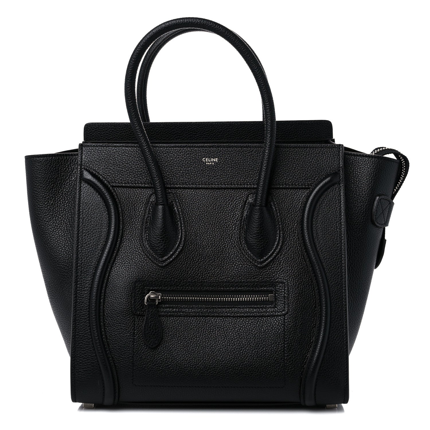 Celine Drummed Calfskin Micro Luggage Black 1 of 10