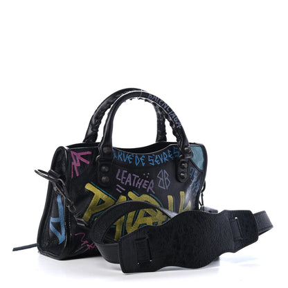 Balenciaga Agneau Arena Graffiti All Over Classic Hardware Mini City Black Multicolor 2 of 4
