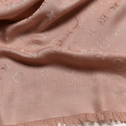 Louis Vuitton Silk Wool Monogram Shine Shawl Rose 3 of 4