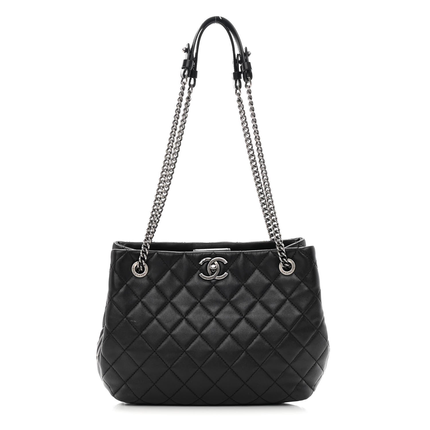 Chanel Lambskin Quilted Accordion Tote Black 1 of 16