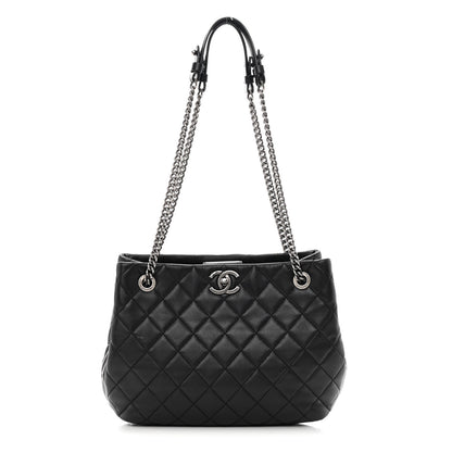 Chanel Lambskin Quilted Accordion Tote Black 1 of 16