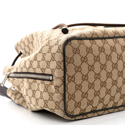 Gucci Monogram Dollar Calfskin O Drawstring Backpack Beige Ebony Testa di Moro Dark Chocolate 9 of 13