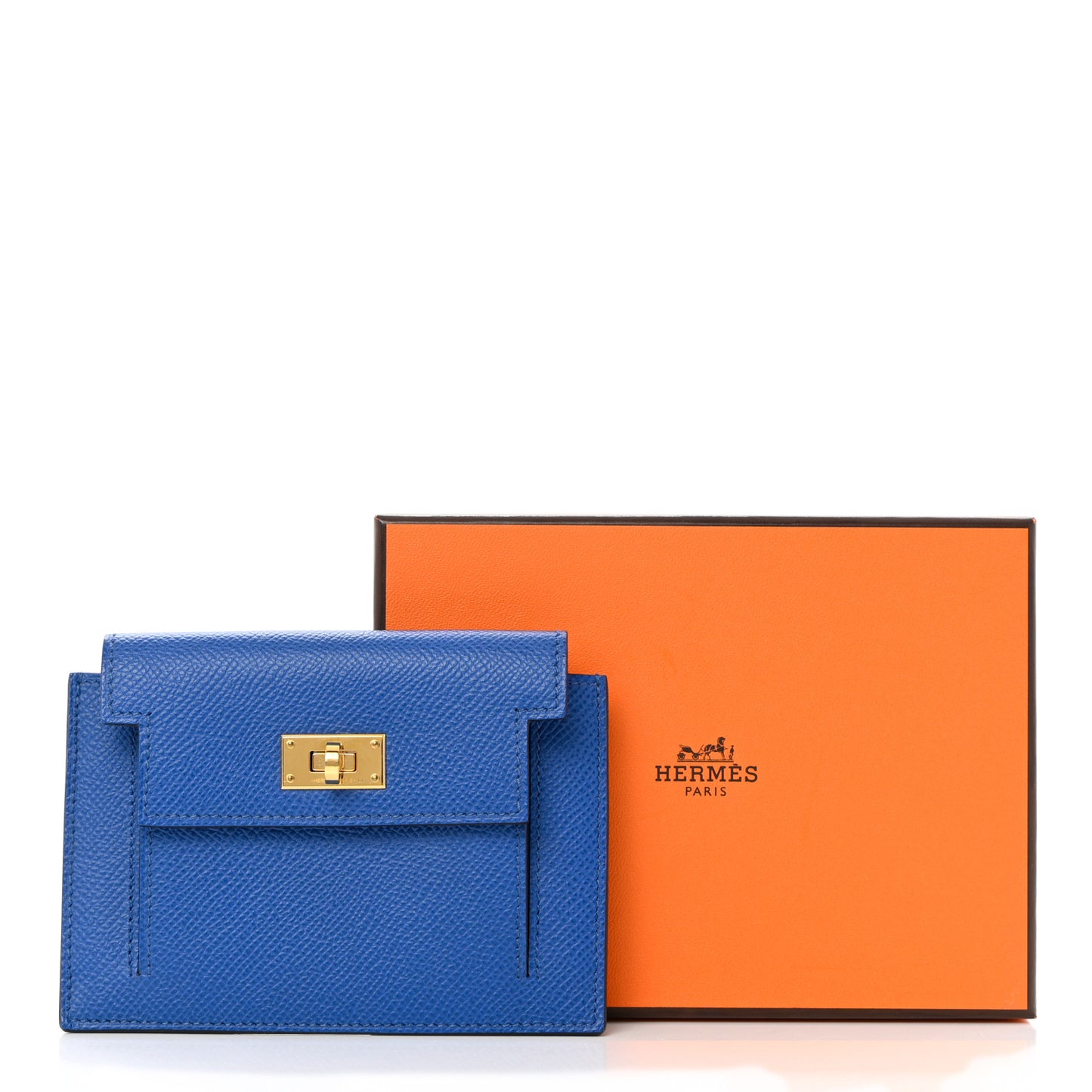 Epsom Kelly Pocket Compact Wallet Bleu Royal
