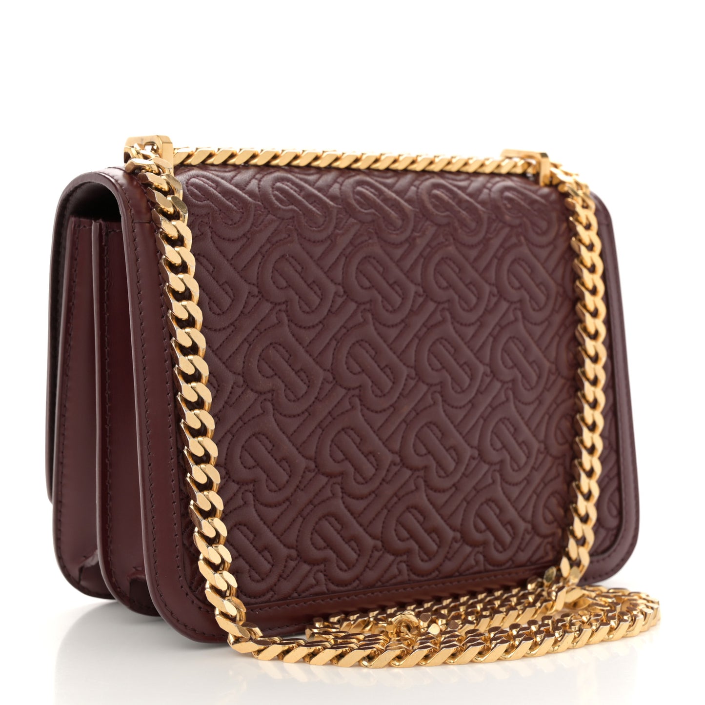 Calfskin Monogram Embossed Small TB Chain Bag Oxblood