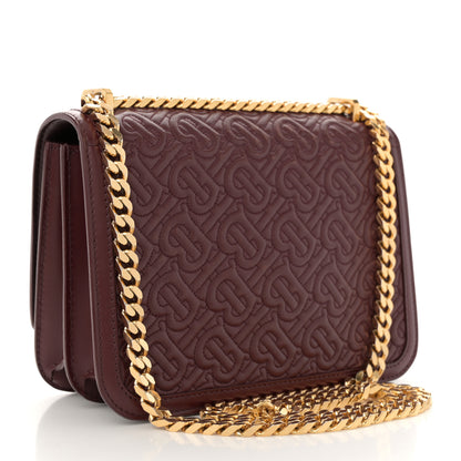 Burberry Calfskin Monogram Embossed Small TB Chain Bag Oxblood 3 of 9