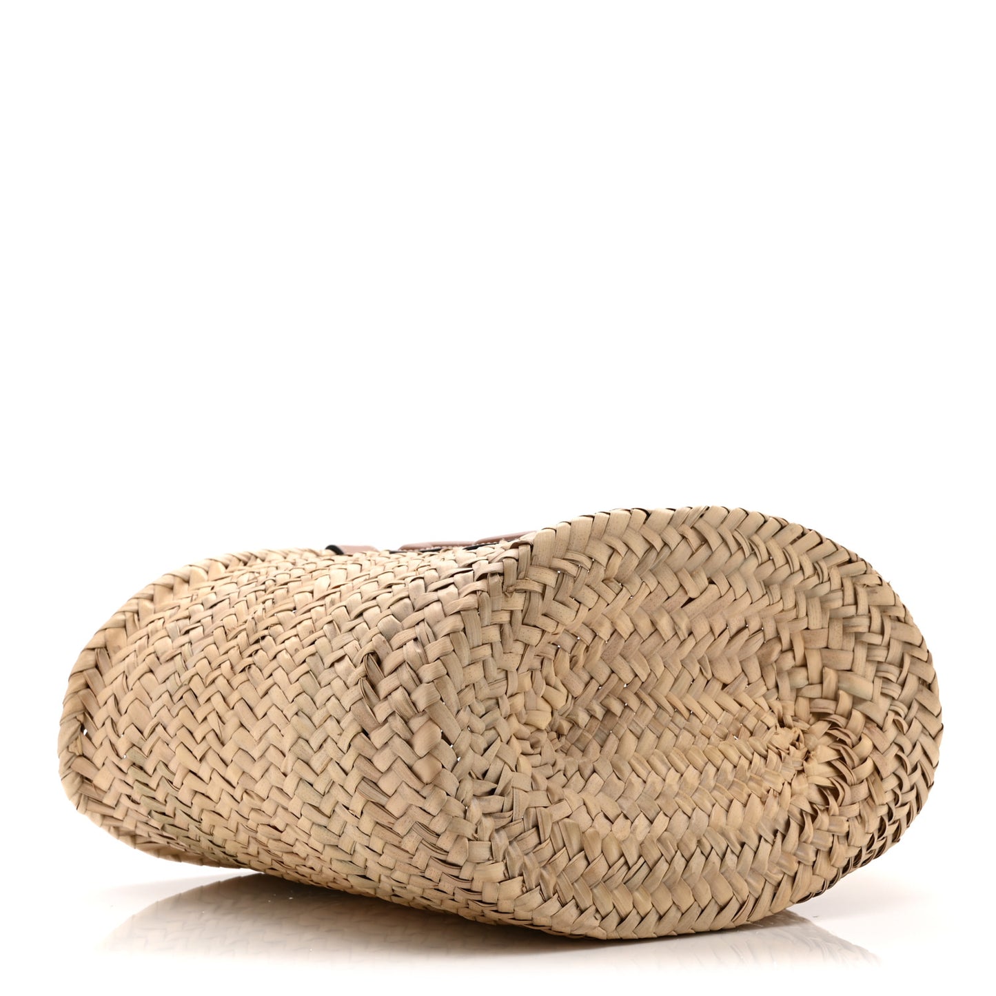 Raffia Calfskin Triomphe Teen Panier Tan