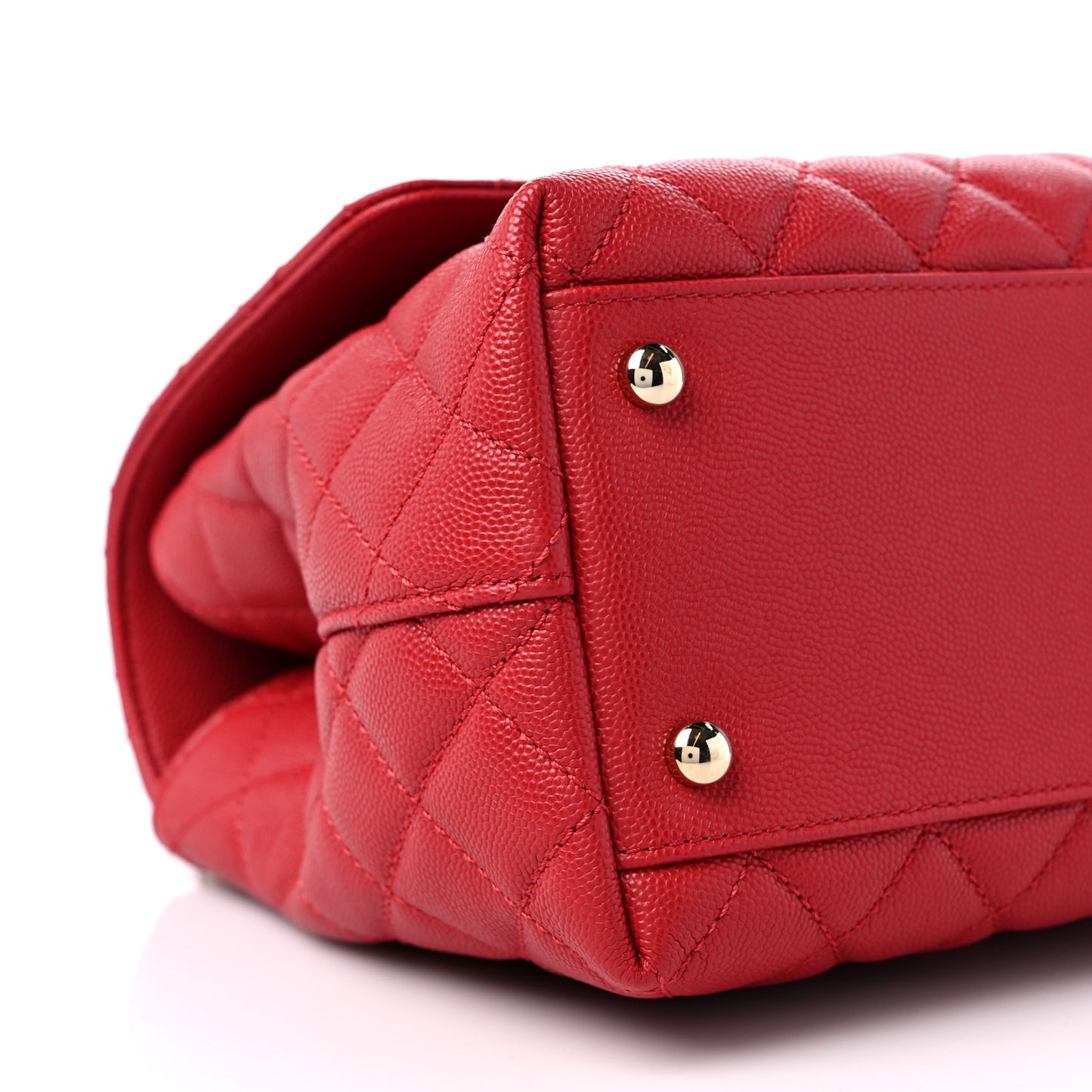 Caviar Lizard Embossed Quilted Small Coco Handle Flap Red