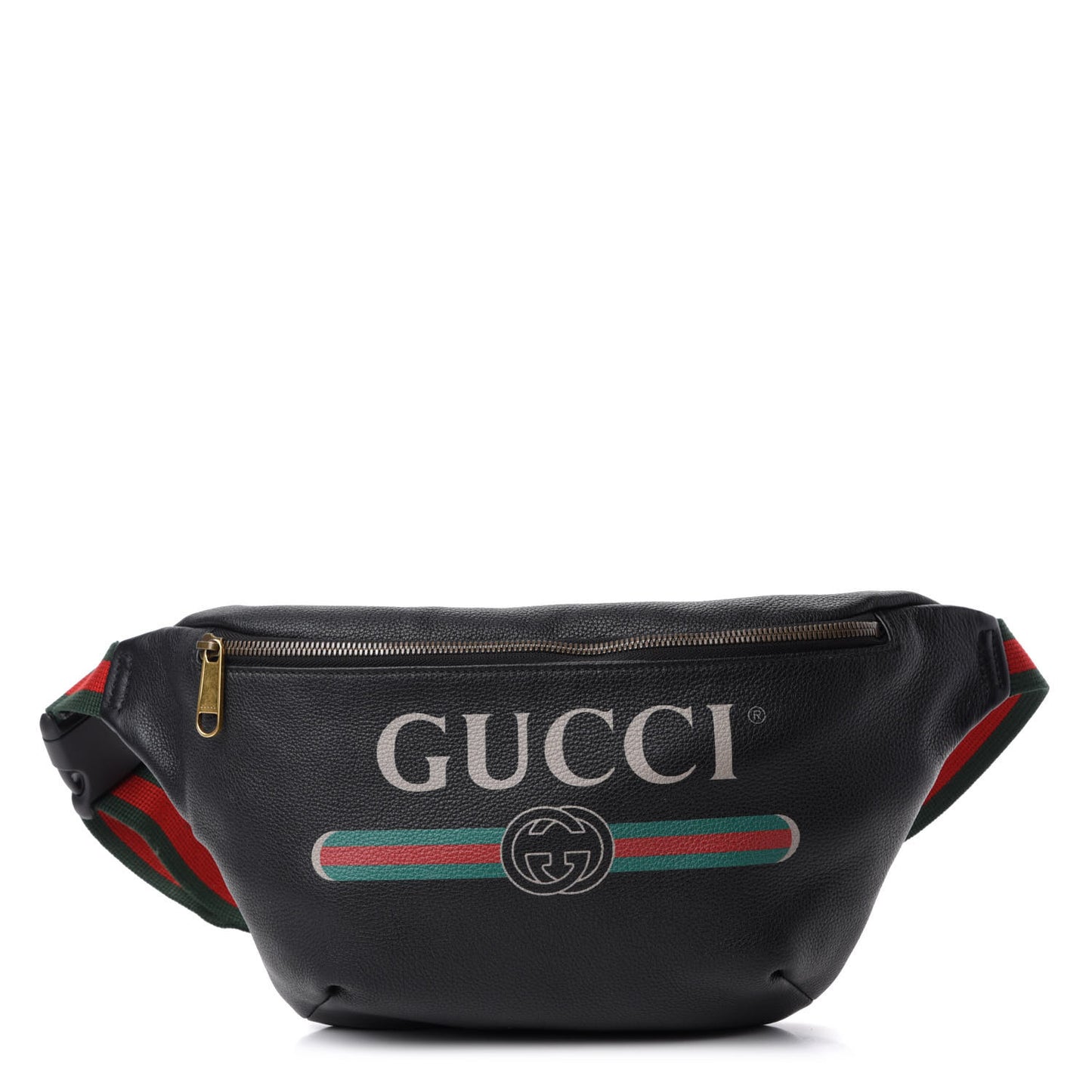 Grained Calfskin Logo Belt Bag Black