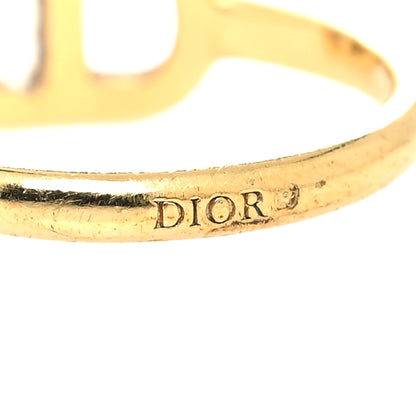Christian Dior Metal Crystal CD Ring M Gold 4 of 5