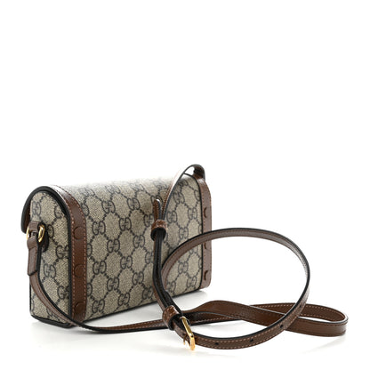 Gucci GG Supreme Monogram Mini Horsebit 1955 Shoulder Bag Beige Brown Sugar 3 of 11
